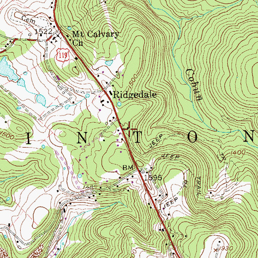 Topographic Map of Clinton District Public Library, WV