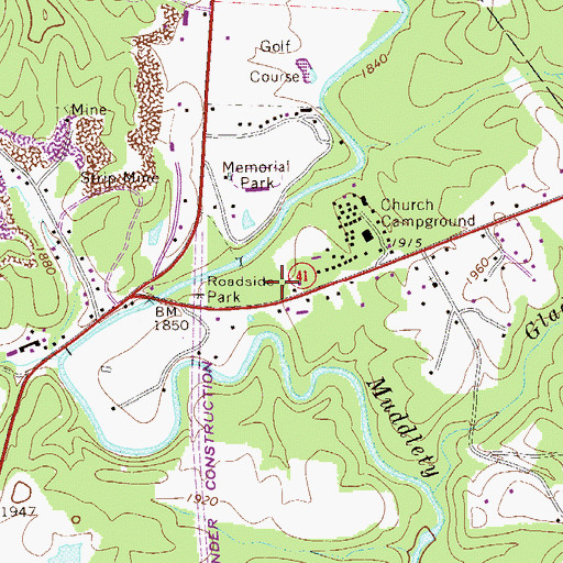 Topographic Map of Summersville Public Library, WV