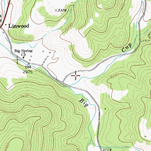 Topographic Map of Linwood Community Library, WV