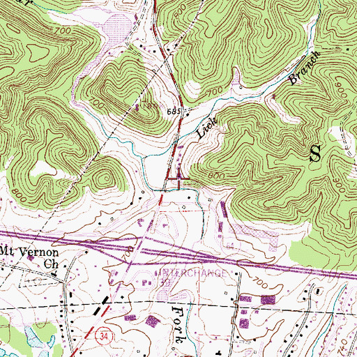Topographic Map of Putnam County Public Library, WV