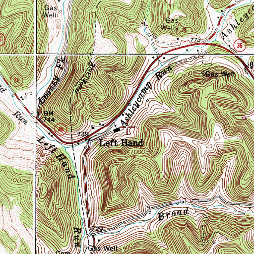 Topographic Map of Geary Public Library, WV