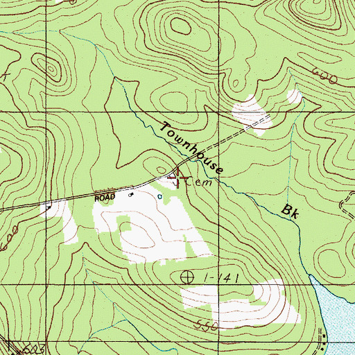 Topographic Map of Town House Cemetery, ME