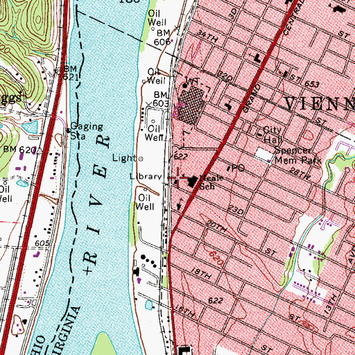 Topographic Map of Vienna Public Library, WV
