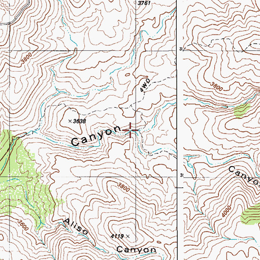 Topographic Map of Canyon del Pino, AZ
