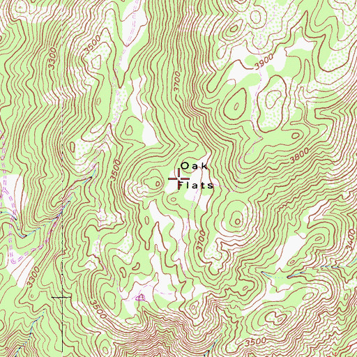 Topographic Map of Oak Flats, CA