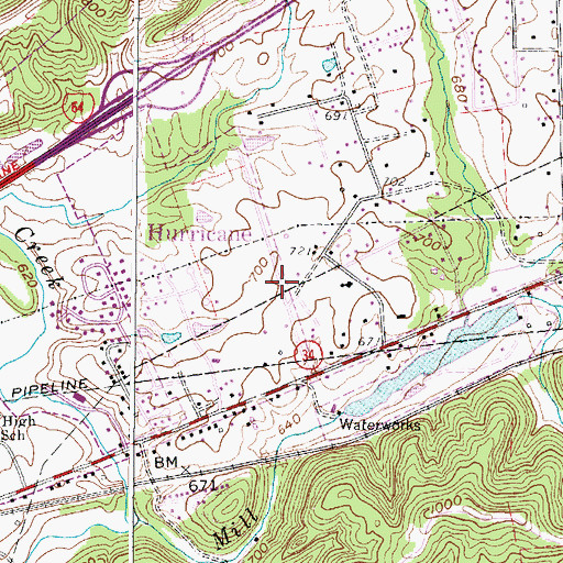 Topographic Map of Putnam County Convention & Visitors Bureau, WV