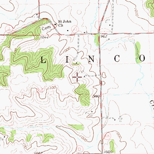 Topographic Map of Dehnke Farms, WI