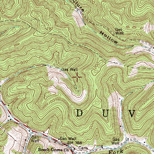 Topographic Map of District 1, WV