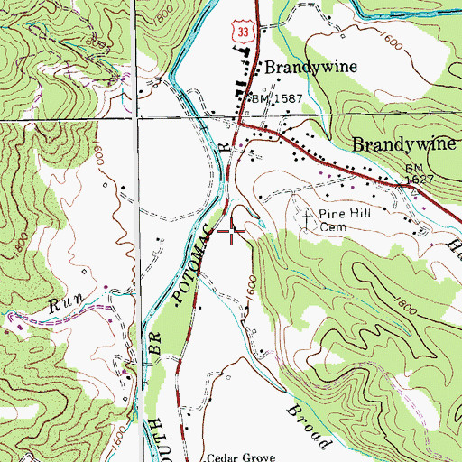 Topographic Map of South Fork Volunteer Fire Department, WV