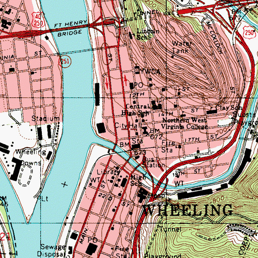Topographic Map of Independence Hall National Historic Landmark, WV
