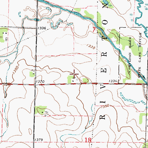 Topographic Map of Fairchild Farm, IA