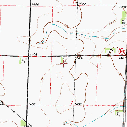 Topographic Map of Fahnlander Farms, IA