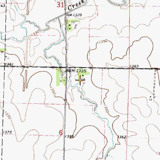 Topographic Map of Shady Lane Farms, IA