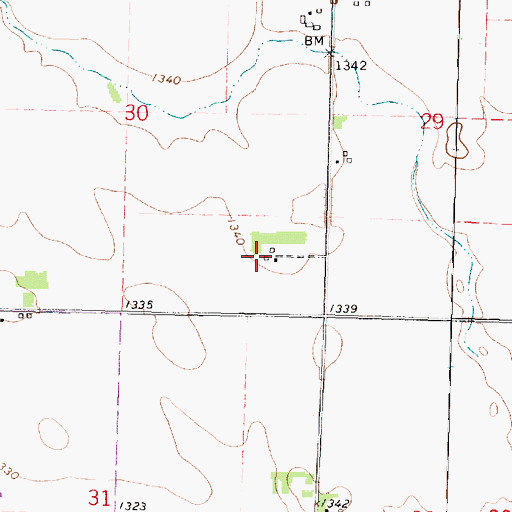 Topographic Map of Seaman Farm, IA