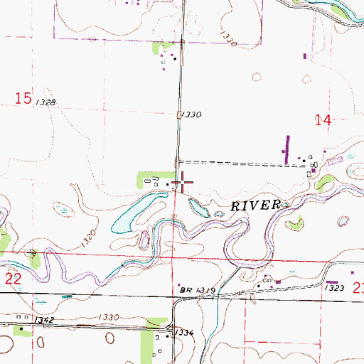 Topographic Map of Olberding Farms, IA