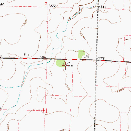 Topographic Map of Thiesen Farms, IA