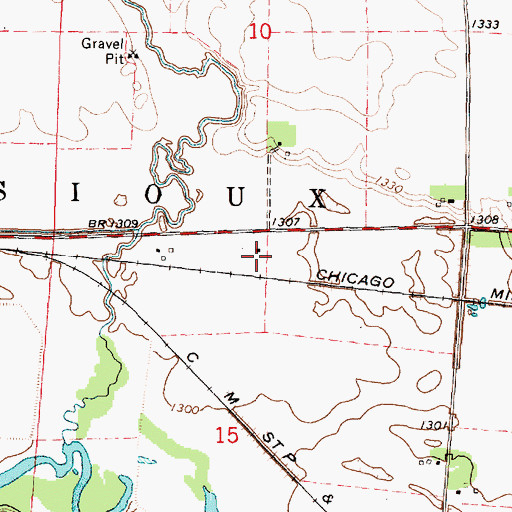 Topographic Map of Swart Farms, IA