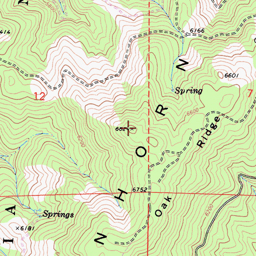 Topographic Map of Oak Ridge, CA