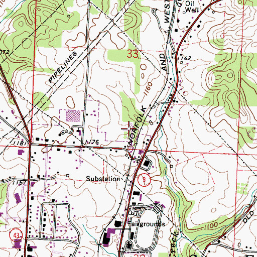Topographic Map of Minor's Mobile Home Park, OH