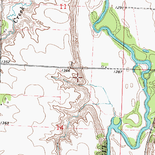 Topographic Map of Anderson Farms, IA