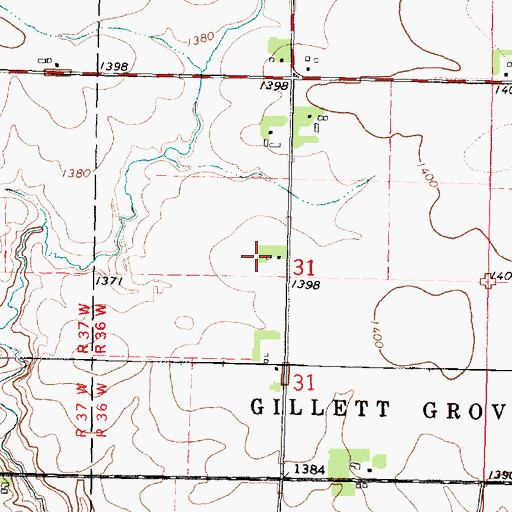 Topographic Map of Fairchild Farms, IA