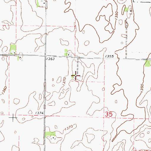 Topographic Map of Andersen Farms, IA