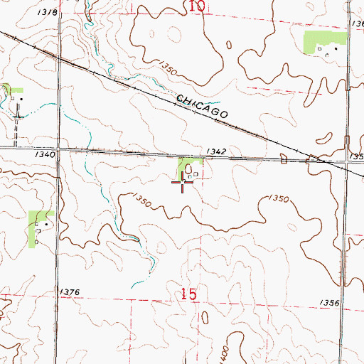 Topographic Map of Simons Farm, IA