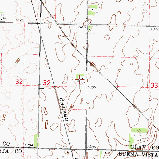 Topographic Map of Diamond J Farms, IA