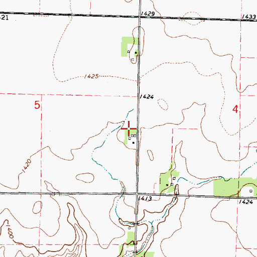 Topographic Map of Hyde Farms, IA