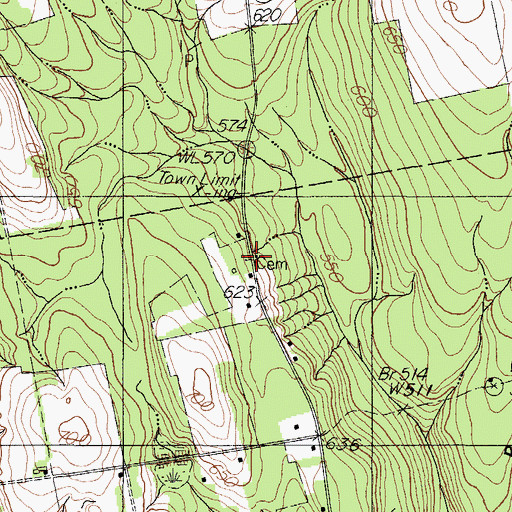 Topographic Map of Watson Cemetery, ME