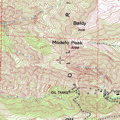 Topographic Map of Oil Ridge, CA