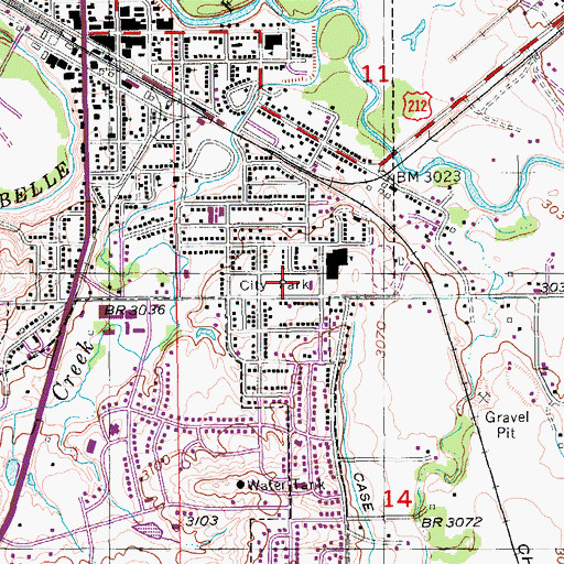 Topographic Map of Belle Fourche Area Community Center, SD