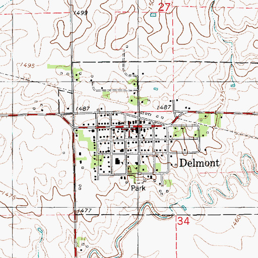 Topographic Map of Delmont Community Center, SD