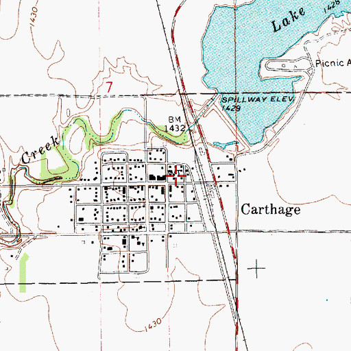Topographic Map of Campbell Original Straw Bale Built Museum, SD