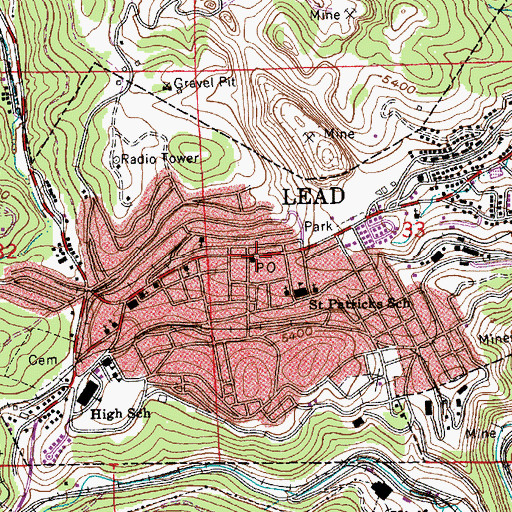Topographic Map of Black Hills Mining Museum, SD
