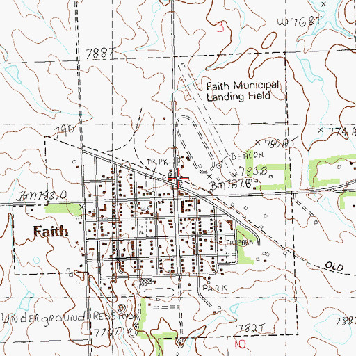 Topographic Map of Faith Community Center, SD