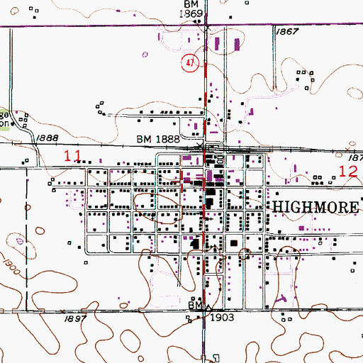 Topographic Map of Hyde County Memorial Auditorium, SD