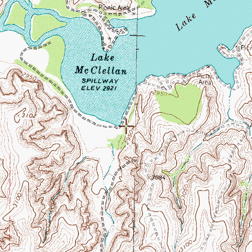 Topographic Map of McClellan Creek Trail, TX