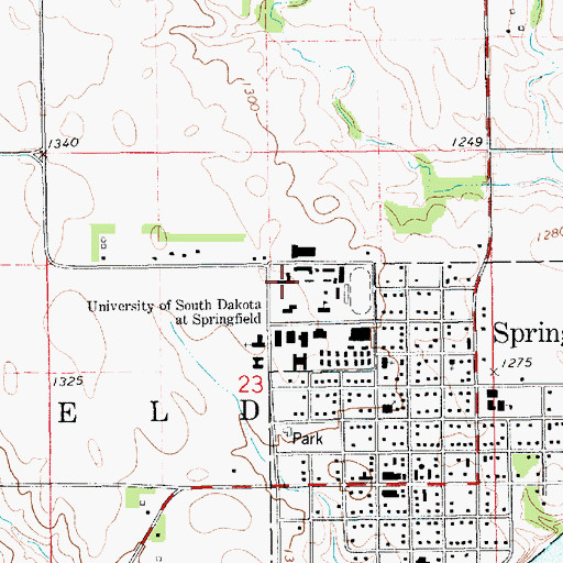 Topographic Map of Mike Durfee State Prison, SD