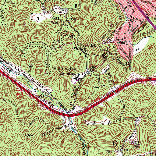 Topographic Map of Huntington Museum of Art, WV