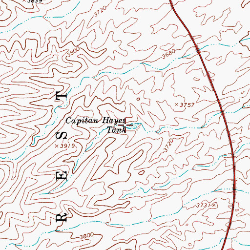 Topographic Map of Capitan Hayes Tank, AZ
