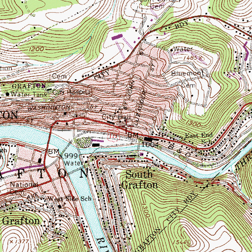 Topographic Map of International Mother's Day Shrine, WV