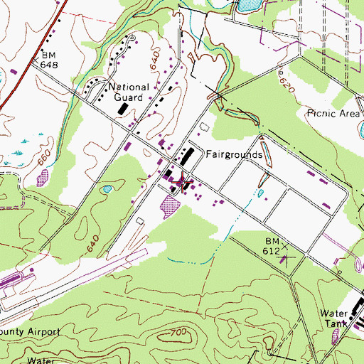 Topographic Map of West Virginia State Farm Museum, WV