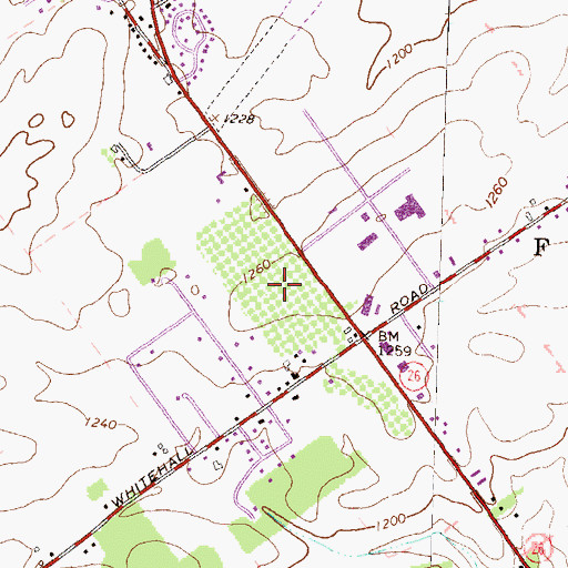 Topographic Map of Harner Farms, PA