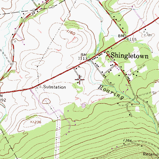 Topographic Map of Hess Farm, PA