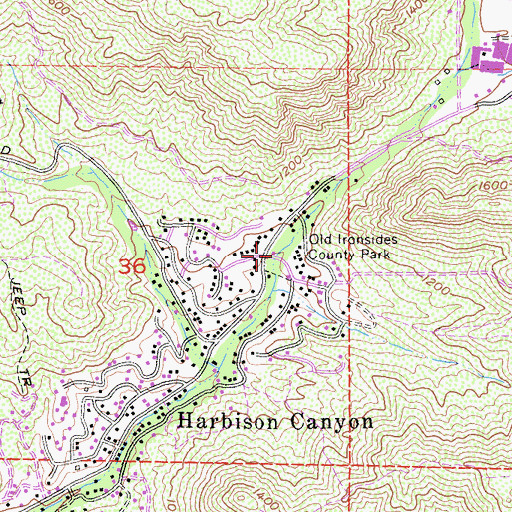 Topographic Map of Old Ironsides County Park, CA