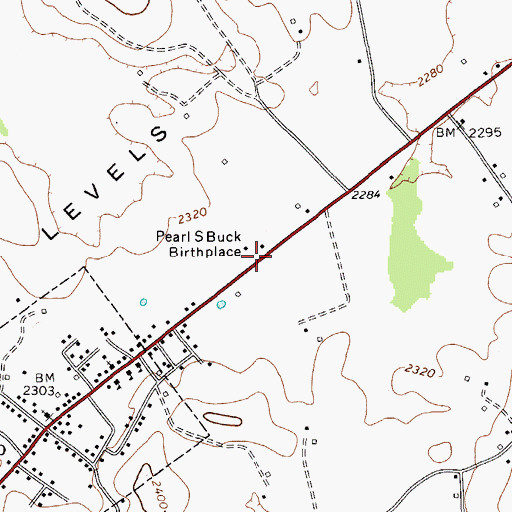 Topographic Map of Pearl S. Buck Birthplace Museum, WV