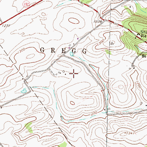 Topographic Map of Oaks Spring Farm, PA