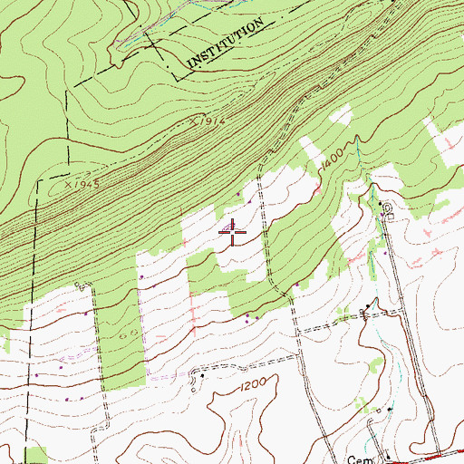 Topographic Map of Mount Nittany Vineyard and Winery, PA