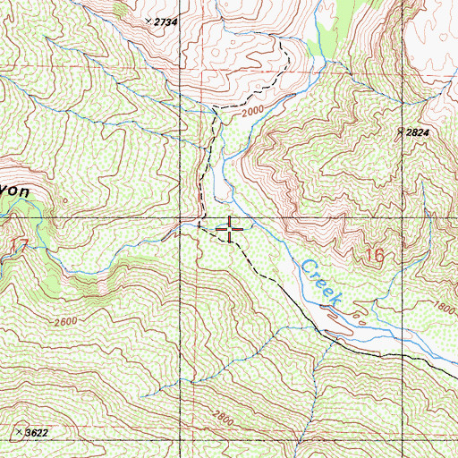 Topographic Map of Old Man Canyon, CA